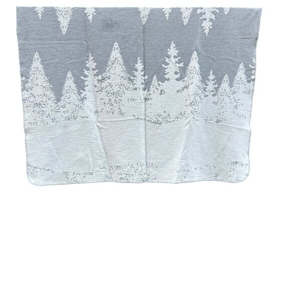 Inup Home Gray & White Throw Blanket • Tree Design‎ Cotton Blend • Portugal - Picture 5 of 5